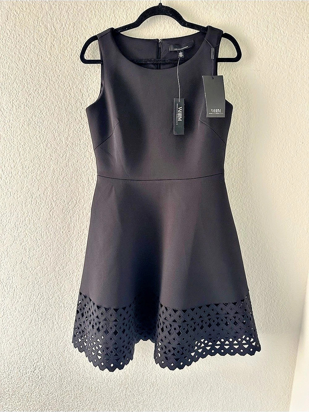 White House Black Market Geometric Cutout Scuba Fit and Flare Dress